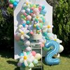 Vonokee 40 Inch Giant Number Balloons 0-9, Jumbo Digital Foil Mylar Balloon for Birthday Party Wedding Anniversary Celebration Decoration (Light blue 0)