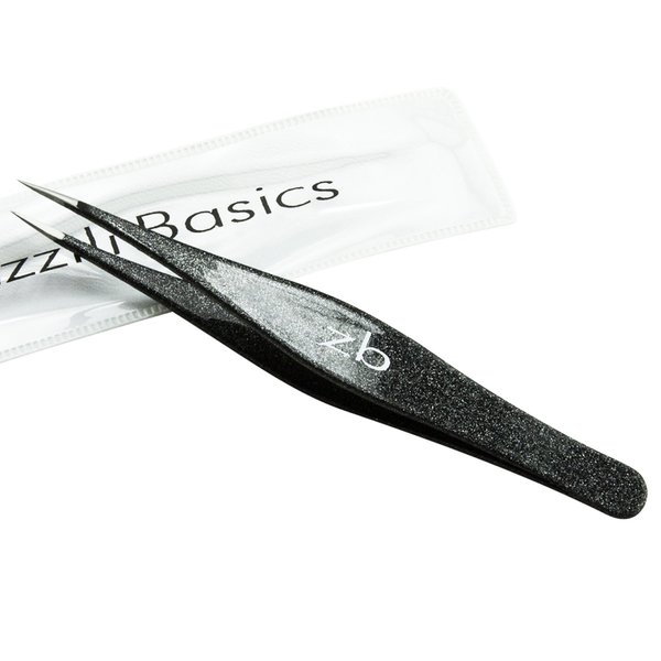 Ingrown Hair Tweezers by Zizzili Basics - Surgical Grade Stainless Steel Fine Pointed Tweezers - Precision Aligned Tips for Splinter, Eyebrow & Facial Hair Removal - with Bonus Tip Guard & Carry Pouch