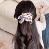 4 PACK Oversize Hair Scrunchies, Hair Elastics Bands Floral Hair Scrunchie, Elastic Rubber Bands Chiffon Hair Scrunchies for Thick Curly Hair Flower Hair Ties Hair for Women Girls