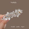 Hair Barrettes for Women, Rhinestone Hair Clips Sparkle Hair Barrettes Crystal Hair Clips for Women Girls Fancy Bridal Hair Clips Wedding Hair Accessories (Gold)