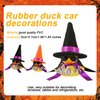 2pcs Halloween Duck Ornaments, 1.96x1.85 Inch Rubber Duck Ornaments Mini Witch Hat Ducks with Sunglasses Necklace Halloween Accessories for Halloween Themed Car Decor