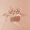 BERYUAN Bridal Pearls Crystal Rhinestone Hair Comb Pearls Beads Teardrop Crystal Hair Accessories Bridal Hair Piece for Wedding Boho Wedding Hair Comb for Brides Bridesmaid (gold)