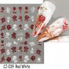 Valentine's Day Nail Art Stickers for Women Girls Red Heart-Shaped 3D Self-Adhesive Nail Decals Sexy Lips Nail Supplies with Rose Valentine's Day Nail Stickers Design DIY Nail Decorations 6Sheets