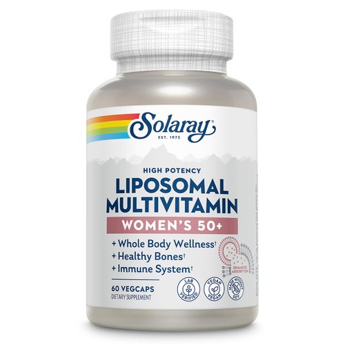 SOLARAY Liposomal Multivitamin for Women 50 Plus, Enhanced Absorption with Iron, Vitamin D, Vitamin C, B12, Biotin & More, Immune Support & Bone Health, Vegan, 30 Servings, 60 VegCaps