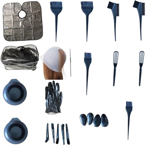 Hair dye Color kit | Hair dye Brush and Bowl Set | Hair dye Tools | Brush/Cap/Bowl/Ear Cover/Gloves | Color Hair DIY Tools | Color Hair at Home