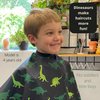 Kids Barber Cape For Boys Hair Cutting at Home, Salon or Barber Shop, Kids Hair Cutting Cape for Boys and Toddlers, Adjustable Neck with Plastic Snaps, Dinosaur