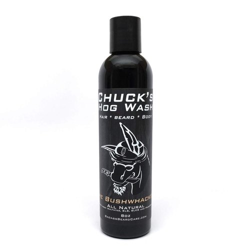 Chuck's Hog Wash - All Natural Beard and Body Wash - The Bushwhacker Scent, 8 oz - Leaves Your Beard Softer Than its Ever Been and is Suitable for Daily Use