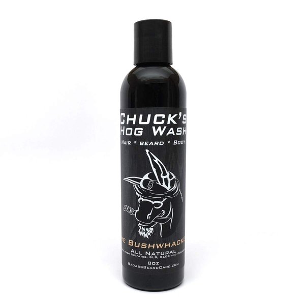 Chuck's Hog Wash - All Natural Beard and Body Wash - The Bushwhacker Scent, 8 oz - Leaves Your Beard Softer Than its Ever Been and is Suitable for Daily Use