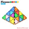 PicassoTiles Magnetic Building Block Set Equilateral Triangle Magnet Tiles Construction Toy STEM Learning Kit Educational Playboards Pretend Play Stacking Blocks Child Brain Development PTE01