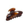 Parcelona French Ovale Medium 3.5 Inch Tortoise Shell Brown Celluloid Covered Spring Hair Claw Clip Clamp for Women