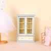 NUOBESTY Wooden Dollhouse Bookshelf Cabinet Dollhouse Display Shelf Miniature Display Bookcase Model for Dollhouse Fairy Gardens Miniature Furniture Accessories