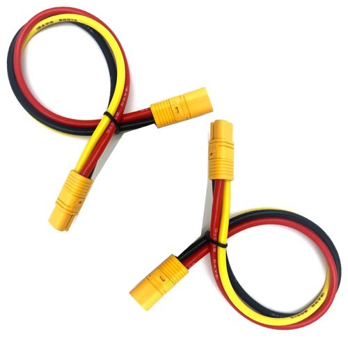 JIECHUN Amass MT60 Male to Female Adapter Connectors Converter Plugs with 12AWG Gauge Cable Wire High Current for RC Lipo Battery (2-Pack)