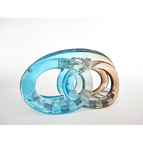 Generic Clear transparent blue and brown infinity knot hair claw clip