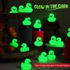 Tradder 50 Pcs 2 Inch Glow in the Dark Rubber Ducks Bulk Light up St. Patrick's Day Rubber Float Ducks for Bath Bathtub Baby Shower Irish Birthday Party Favors Gift(Green)