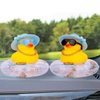 MuMyer Yellow Duck Car Ornaments Rubber Duck Car Dashboard Decorations with Love Glasses Mini Swim Ring Sun Hat Necklace for Car Dashboard Decoration(D3)