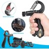 NIYIKOW Grip Strength Trainer Kit (5 Pack), Counting Grip Strength, Adjustable Hand Grip Strengthener, Finger Trainer, Finger Stretcher, Grip Ring & Stress Relief Grip Ball with Carry Bag - Black