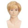 Amnenl Blonde Wig Men Short Natural Layered Synthetic Hair Wigs for Male Guy Daily Halloween Cosplay Costume Wig (Blonde)