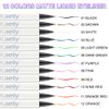 evpct 1Pcs White Waterproof Colored Eyeliner Liquid Eye Liner Set Long Lasiting Ultra-fine Speed Dry Colorful Liquid Eyeliner