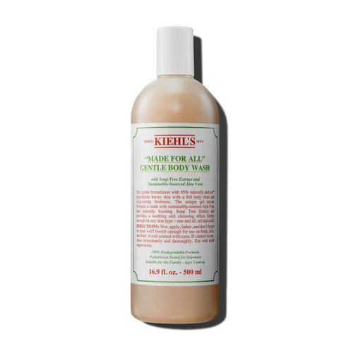 Kiehl's Made for All Gentle Body Cleanser, Shower Gel for Body & Hair, with Aloe Vera & Soap Tree Extract, Suitable for Family, All Skin Types, Dermatologist-tested, Pediatrician-tested - 16.9 fl oz