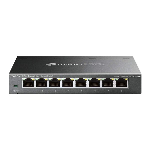 TP-Link 8 Port Gigabit Switch | Easy Smart Managed | Plug & Play | Desktop/Wall-Mount | Sturdy Metal w/ Shielded Ports | Support QoS, Vlan, IGMP and LAG (TL-SG108E)