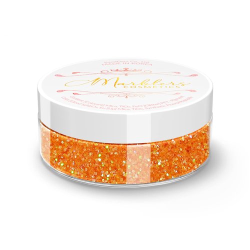 MARBLERS Holographic Face & Body Glitter [Rainbow Orange] 0.18oz (5g) | Chunky | Chopped | Flake | Non-Toxic | Vegan | Cruelty-Free | Festival, Rave & Party Makeup | Eye, Hair, Nail Polish, Eyeshadow