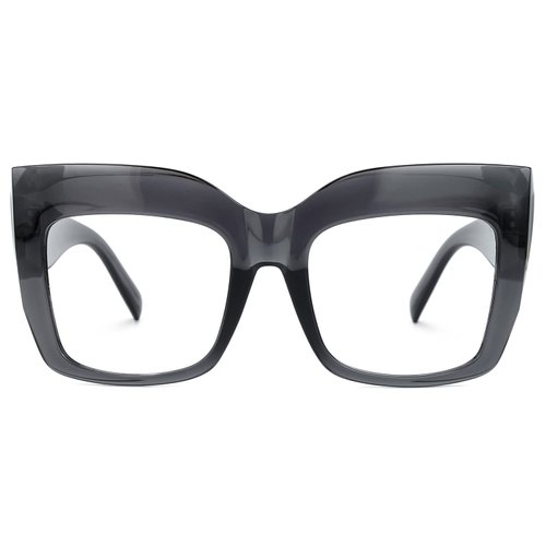 Zeelool Vintage Oversized Thick Cat Eye Blue Light Blocking Glasses for Women FP0668-14 Grey
