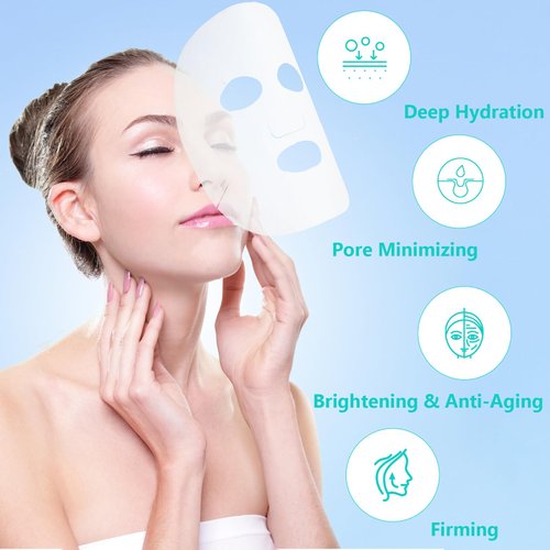 Facial Masks for Sensitive Skin Face Masks Skincare Natural Ingredients Home Spa Sheet Face Masks Soothing Moisturizing Firming Anti-Aging for All Skin Types Pack of 5