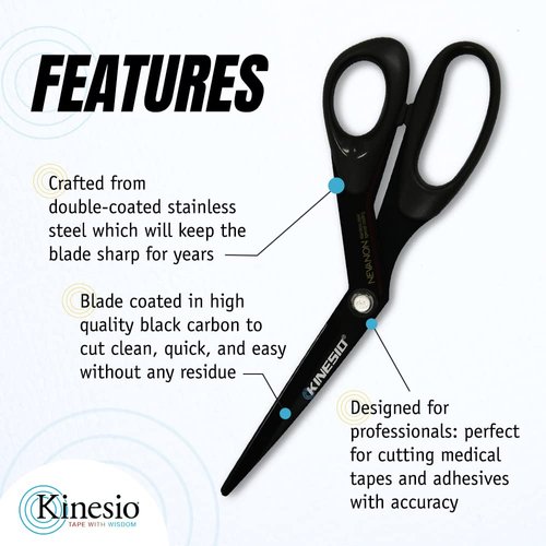 Kinesio - Pro Scissors with Holster - Right Handed Bandage Scissors - For Use with Kinesio Therapeutic Elastic Tape