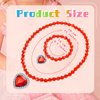 7 Sets Girl Dress up Jewelry Toddler Jewelry Princess Bracelet Necklaces Kids Costume Jewelry Set for Girl Tea Costume Party (Heart Pendant)