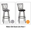 Deisy Dee 4PCS Round Bar Stool Seat Covers Stretch Round Chair Covers for 13-16 Inch Stool Chair (Black)
