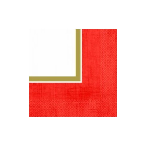 Red Border Beverage Napkins
