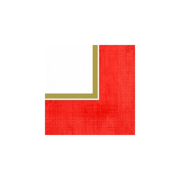 Red Border Beverage Napkins