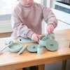Kids Kitchen Silicone Pretend Toys- 9pcs Play Kitchen Accessories Set with Cookware -Food Grade Silicone -Kids Toy Kitchen Accessories – Pretend Play Kitchen Toy Set for Cooking-Green