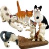 Gemini&Genius 6Pcs Cat Toys for Kids, Cat Figurines, Realistic Kitten Toys for Toddlers, Funny Pet Animal Toys, Cute Cats Action Figures for Cake Toppers, Birthday Gifts for Kids