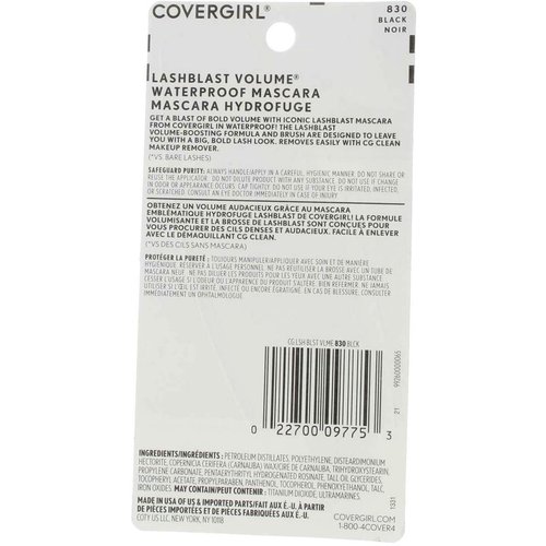 Cover Girl 09775 830blk Black Lashblast Volume Blast Waterproof Mascara