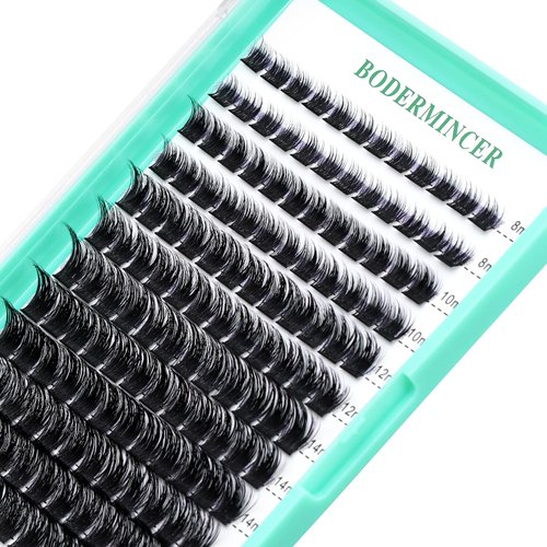 Bodermincer 10-12-14-16mm MIX D Curl Lash Clusters Individual Lashes Mink Cluster Eyelash Extension Natural 3D Russian Volume Faux Eyelashes Individual Lashes Makeup (M01# 8-10-12-14-16mm MIX)