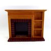 Dollhouse Miniature Furniture Walnut Red Brick Fireplace with Shelves