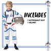 Spooktacular Creations Halloween Child Unisex White black details Astronaut Costume for Party Favors (Medium (8-10yr))