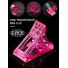 EBANKU Dual Nail Forms Set with 120 Piece Dual Nail Forms Poly gel Coffin Nail Mold, 1Pcs Pink Poly gel Dual-Ended Nails Brush, 5Pcs Pink Dual Form Nail Clips for Acrylic Nails Extension