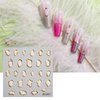 5D Gold Embossed Nail Art Stickers Crystal Soft Glue Irregular Geometric Frames Nail Stickers Sliver Hollow Designs Nail Decals Supplies Self Adhesive Stickers DIY Acrylic Nail Accessories