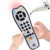 Baby Realistic TV Remote Control Toy with Light and Sound, Upgrade Adjustable Volume, Early Educational Musical Toys with 3 Language English,French and Spanish Gift Toy for 3+ Months Boys or Girls