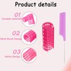 24PCS Small Plastic Hair Curlers Rollers Set, 0.8in/2cm Snap on Hair Rollers Heatless Hair Rollers Self Grip Rollers with Mini Comb Hairdressing Curlers Tools for Medium Short Hair (Pink)
