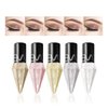 FUFANMEI Glitter Liquid Eyeliner Colorful Set, 5 Colors Metallic Shimmer White Silver Gold Diamond Eye Liner for Women Girl Long Lasting Professional Smudge Proof, Natural Perfect Eye Makeup Glitter