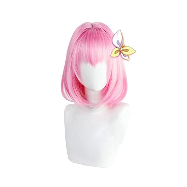 osseoca Ootori Emu Short Bob Pink Straight Synthetic Hair Anime Halloween Carnival Comic Exhibition Cosplay Hair Natural COS Ombre Wigs