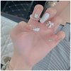 100 Pcs White Bow Nail Charm for Women Girl, 3D Bow Nail Decoration Resin Bow Nail Rhinestones Bowknot for DIY Nail Art Accessories