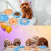 Justforjoyful 48Pcs Blue Dog Birthday Party Supplies Puppy Party Dessert Tableware Dinnerware Set Paw Paper Plates Paw Shaped Disposable for Cartoon Birthday Paw Print Table Party Decor