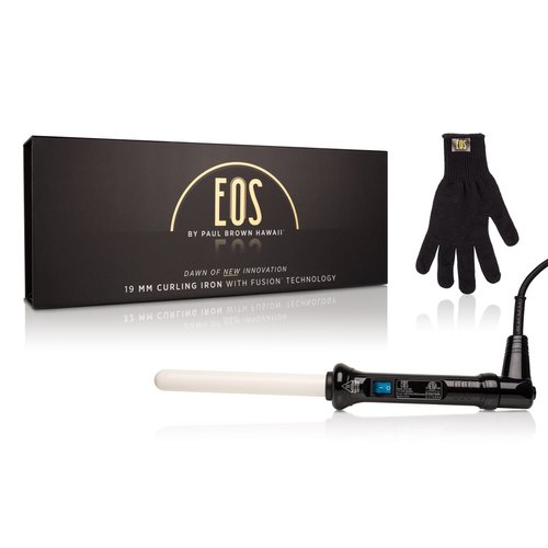 Paul Brown Hawaii EOS Curling Wand; Premium Hair Clipless Curler for Thin and Thick Hair - Silky Smooth, Radiant and Frizz Free Curls; Salon Quality Styling Tool 19mm