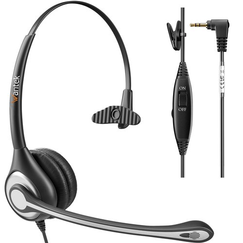 Wantek 2.5mm Telephone Headset with Mic Noise Cancelling, Office Phone Headset Compatible with AT&T ML17929 Panasonic Vtech RCA Uniden Cisco SPA Grandstream Polycom Cordless Dect Phones(F600J25)