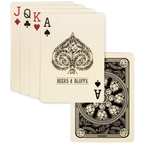 Beers & Bluffs Craft Beer Themed Playing Cards - Plastic-Coated, Standard Index, Poker Size