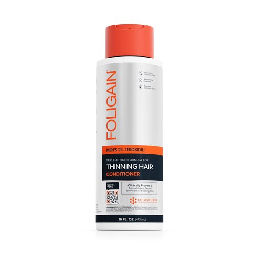 Foligain Triple Action Conditioner For Thinning Hair For Men with 2% Trioxidil | Hair Stimulating Conditioner | Men's Volumizing Conditioner (16oz) (15242)